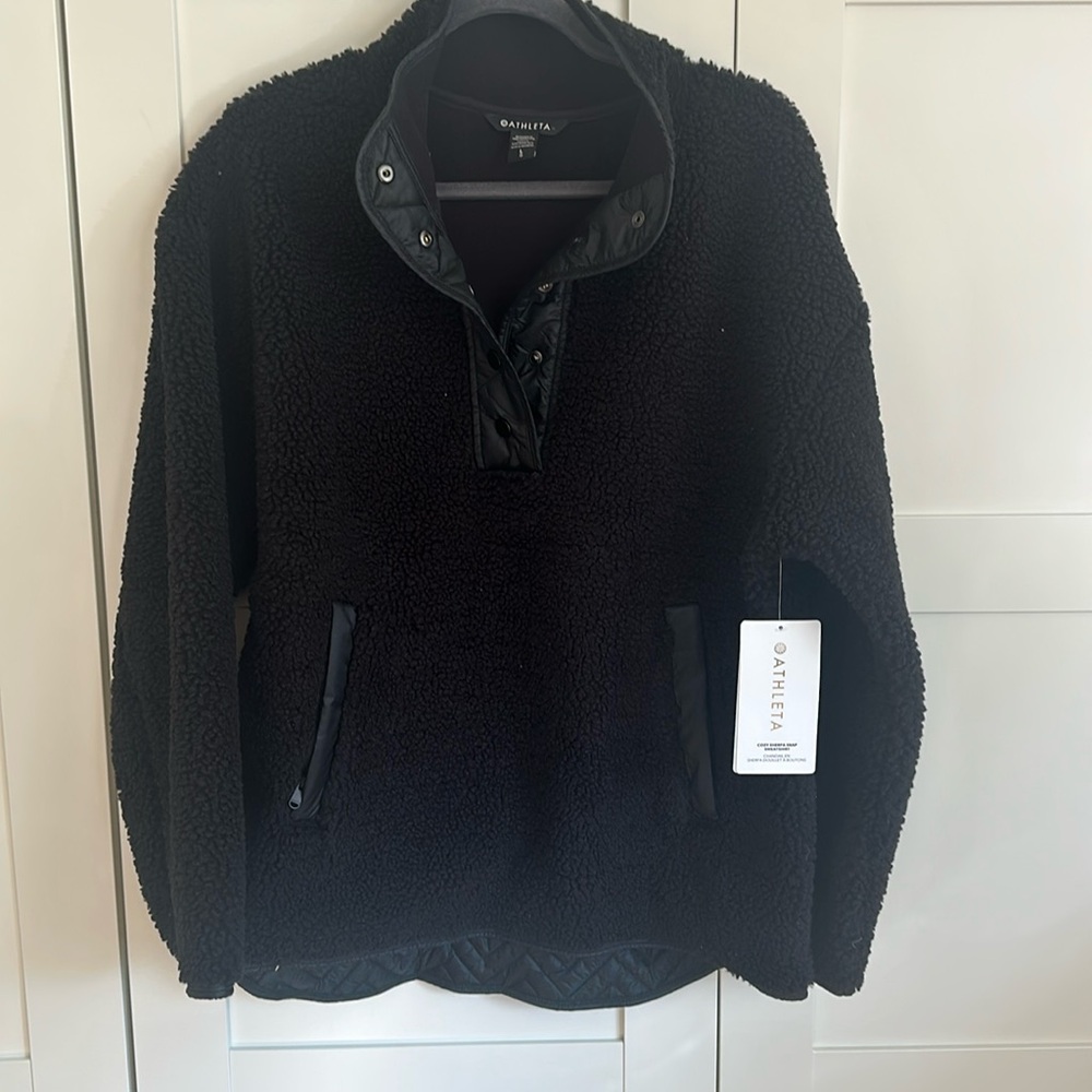ATHLETA COZY SHERPA SNAP SWEATSHIRT